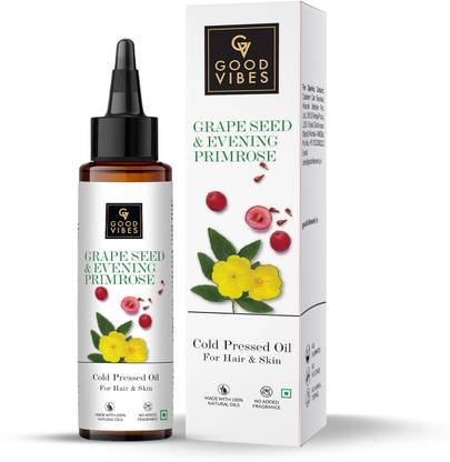 GOOD VIBES Grape Seed And Evening Primrose Cold Pressed Oil For Hair Hair Oil