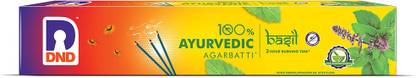 DND 100% Ayurvedic Mosquito Repellent Basil Agarbatti | Tough on Mosquitoes, 100% Safe for Humans | Incense Sticks | 120N - Pack of 1 Basil