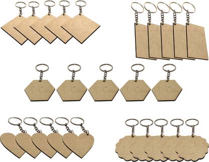 Yorkker MDF Plain DIY Mix Keychain Key Chain
