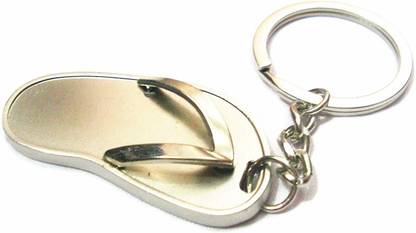 kd collections Slipper Chappal Silver Metal Keychain Keyring Key Chain