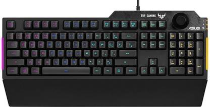 ASUS TUF Gaming K1 - RA04 Wired USB Standard Gaming Keyboard Compatible with Desktop, Laptop, Mac Easy to Use,Plug and Play,Quick, Comfy Durable body