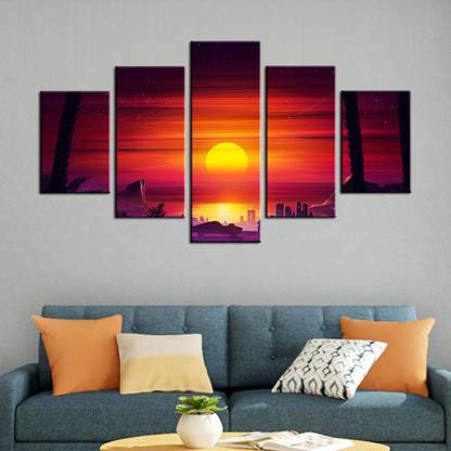 uDecore Beautiful Sunrise Wall Painting Canvas 24 inch x 40 inch Painting