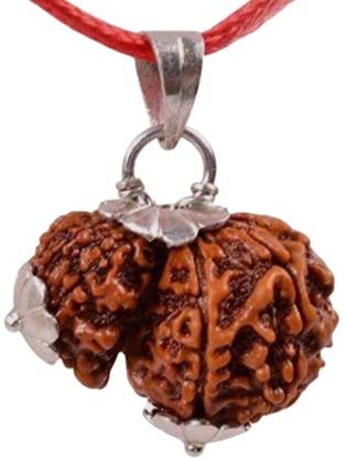 RAM RATAN KENDRA Natural Certified (with x-ray) Wood Rare Nepali Garbh Gauri Rudraksha Beads in Pure Silver Pendant Silver Stone Pendant