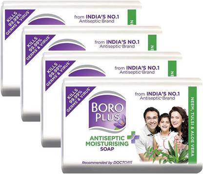 BOROPLUS एंटीसेप्टिक मॉइस्चराइजिंग सोप 125gm का 4 का पैक