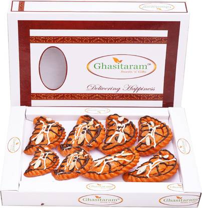 Ghasitaram Gifts Holi Sweets-Orange Flavoured Gujiya 200 gms Box