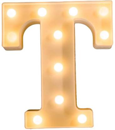 Perfect Pricee Powered LED Marquee Letter Lights, Warm White, T Shape Table Lamp