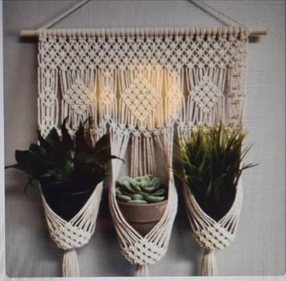 Rana Hand Work Macrame Wall Hanging Woven Tapestry For Home Decor (14 & 18 Inch)