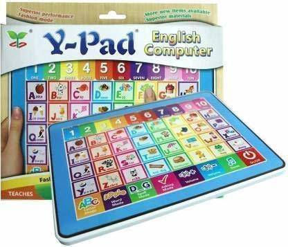 Desi Videsi Educational Smart Y-Pad English Computer Learning Education Machine Multi Function Touch Screen Tablet For Kids Walk Over Totally Toys - Musical Alphabet ABC & 123 Numbers Tab Educational Board Games