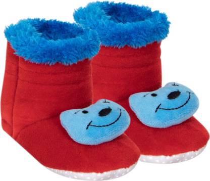 Neska Moda 6 To 12 Months Baby Boys & Girls Teddy Face Velvet Ankle Baby Booties