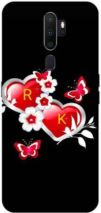 Thecoverking Back Cover for Oppo A5 2020 (R,K letter,R,K alphabet,R,K word, R,K name, red heart, cases cover