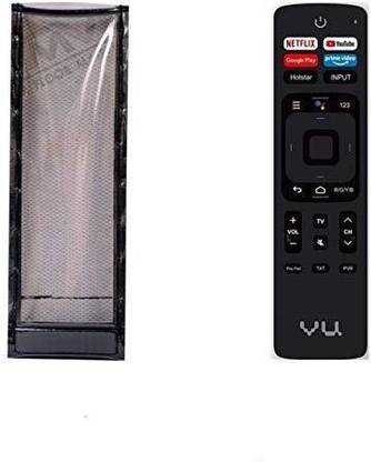 LUNAGARIYA Flip Cover for VU LED with Netflix, Google Play, Prime Video and YouTube Function TV Remote Control