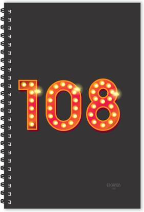 ESCAPER Number 108 - Numeric Diary (Ruled - A5 Size - 8.5 x 5.5 inches), Lucky Number Diary, Spiritual Diary A5 Diary Ruled 160 Pages