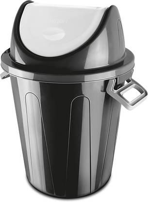 MILTON Star Swing Bin, 80 Litres, Black Plastic Dustbin