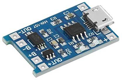 ERHIndia (Pack of 1) 5V 1A Micro USB 18650 Lithium Battery Charging Board Charger Module+Protection Dual Functions TP4056 Charging Module 3.7 v Electronic Components Electronic Hobby Kit