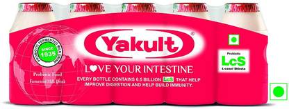 Yakult Probiotic Health Drink Bottle, 5 X 65 ml RED Energy Drink