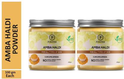 puranex 100% Natural & Pure Amba Haldi Powder For Fairness, Treat Acne & Boils, Remove Scars, Keeps Away Wrinkles, Skin & Face Pack 100 GM (Pack of 2) 200 GM