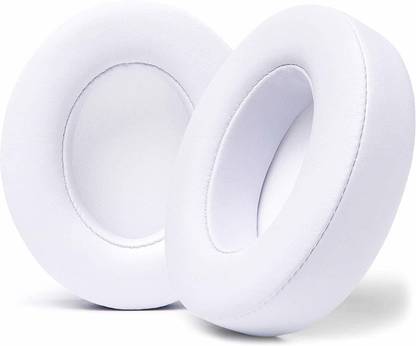 SYGA Cushions Replacement Ear Pads for Beats Studio 2 & 3 (B0501, B0500) Wired & Wireless-Softer Leather, Luxurious Memory Foam-Enhanced Noise Isolation & Stronger Adhesive-White Over The Ear Headphone Cushion