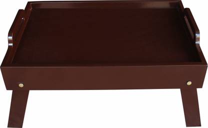 EW Wooden Foldable Portable Light Weight Dining Tray Table, Breakfast Serving Bed Tray, Table Tray with Legs Food Serving in Brown Color Tray