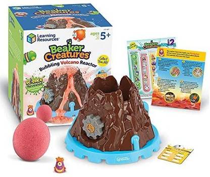 LEARNING RESOURCES Beaker Creatures Bubbling Volcano Reactor, Preschool Science, Homeschool, STEM, Includes 5 Science Experiments, 6 Pieces