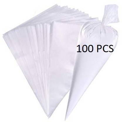 MAFAHH Piping Bags for Cake Decoration, Disposable Icing Bag for Cake Cream Frosting/Decorating, 26 x 17 cm (Pack of 100) Disposable Piping Bag