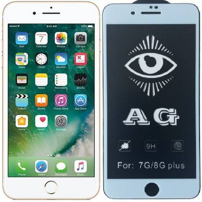 ELEF Edge To Edge Tempered Glass for Apple iPhone 7 Plus AG Gaming Matte White Border Full Screen Covrage 9H Hardness