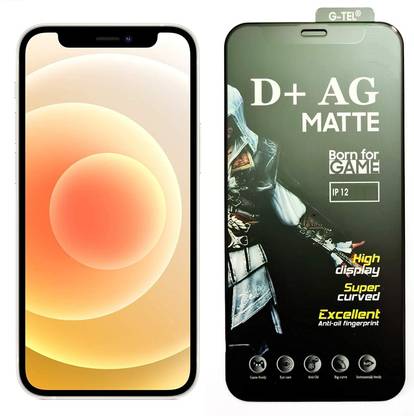 ELEF Edge To Edge Tempered Glass for Apple iPhone 12 Pro AG Gaming Matte Black Border Full Screen Covrage 9H Hardness