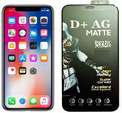 ELEF Edge To Edge Tempered Glass for Apple iPhone X AG Gaming Matte Black Border Full Screen Covrage 9H Hardness