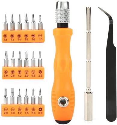 Gilhot SW-610 21 in 1 Screwdriver Bits Set Professional Screwdriver Multi-Function Magnetic Repair Tool Kit Compatible with iPhone/Ipad/Android/Computer/Laptop/Computer etc Standard Screwdriver Set