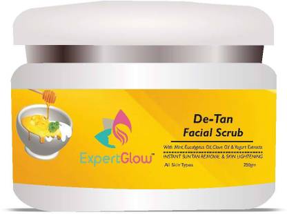 Expertglow De-Tan Facial Scrub Instant Sun Tan Removal & Skin Lightening Scrub