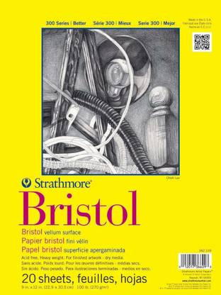 Strathmore Bristol Vellum Paper Pad, 9 by 12-Inch, 20 Sheets Sketch Pad