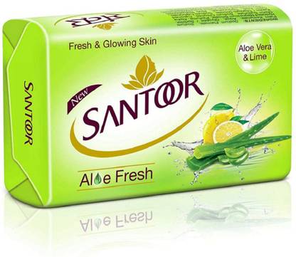 Santoor Aloe Fresh Soap 100g pack of 4pc