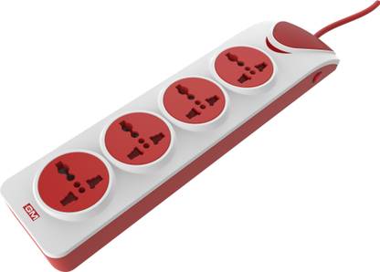 GM 3203 Quadro 4+1 Spike Guard with Master Switch, Indicator, Safety Shutter, International Sockets & Surge Protector. 4  Socket Extension Boards
