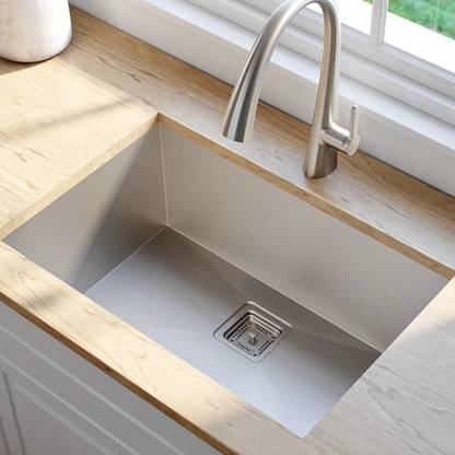 MIGSA Handmade MATT Kitchen Sink Single Bowl Sound Proof 21" x 18" x 10" Vessel Sink