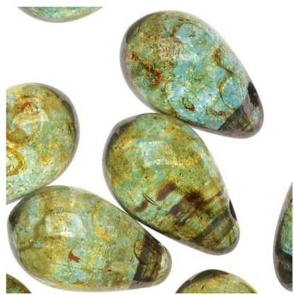 Beadaholique Czech Glass Smooth Teardrop Beads 9X6Mm - Luminescent (20)