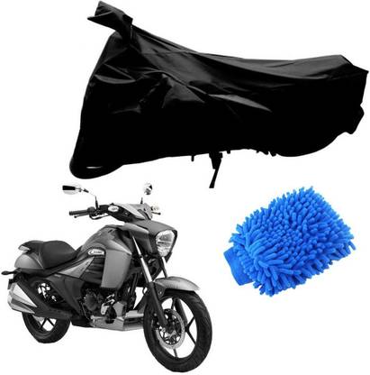 Riderscart Bike Cover with Microfiber Glove for Suzuki Intruder 150 (Black) Combo