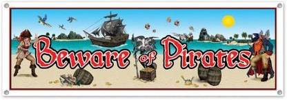 Beistle Beware Of Pirates Sign Banner Party Accessory (1 count) (1/Pkg) Banner