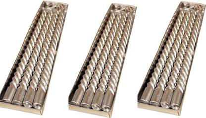 CHIKLIT ENTERPRISE Silver Spiral Glitter Taper Candle Light Decoration for Home (Pack of 12 Pcs ,Size-8 Inch) (Glitter Silver) Candle