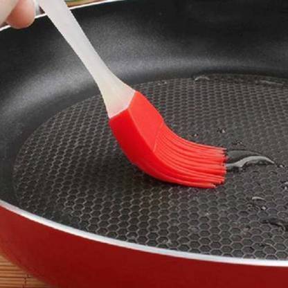 Stager Set of 4 Small Silicone Pastry Brush Special for Cake Mixer, Grilling, Tandoor, Cooking, Baking, Glazing, BBQ, Oil Brush for Cooking Silicon, Oil Brush for Kitchen Use Plastic Flat Pastry Brush