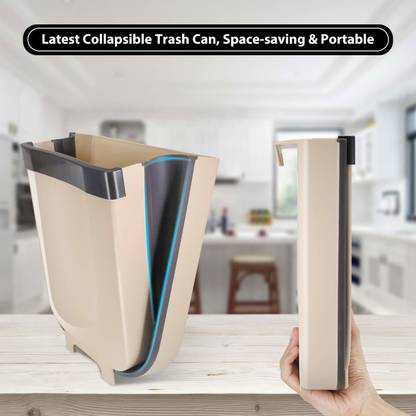 Niralasa Plastic Folding Kitchen Trash Can Wall Mounted Folding Waste Bin Plastic Dustbin