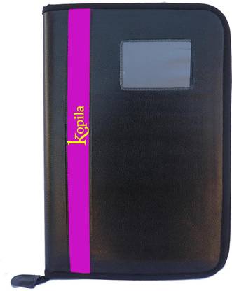 Kopila PU Leather Office Document,Professional,Portfolio,Purple Zipper File Folder Set of 1