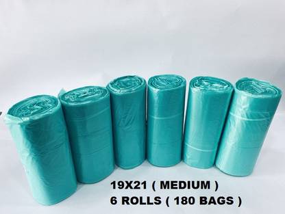 BRUZZLINE ocean green pack of 6 ( 180 bags ) Medium 13 L Garbage Bag  Pack Of 180