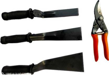 ERIN Khurapi Set of 3, (1 Inch Khurpi, 2 Inch Khurpi, 3 Inch Khurpi) with Major Cutter Khurpa Set of 3 Pcs Garden Tool Kit