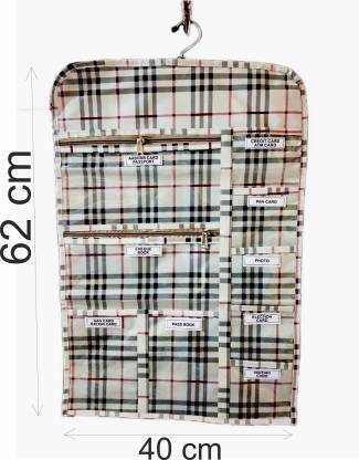 Organiser Villa Seema Collections 10 Pocket Wall Documents Organizer with 1 Big Hidden Backside Pocket, Adhaar Card, Pan Crad, Passport, Voter Id Crad Holder- Stationary Organizer - Wall Hanging Storage Pockets - Storage Organizer Regular Organizer Closet Organizer, Accessories Organizer, Regular Organizer