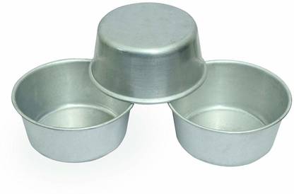 Dharam Paul Traders Aluminium Ice Bowls/Ice Donga Set/Barf dibba,Set of 3 White Steel Ice Cube Tray
