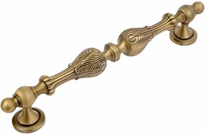 Airline Straight Grip Antique Decorative Cast Iron Metal Door Handles Interior or Exterior Gates (Gold) Brass Door Handle