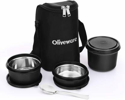 Oliveware Lunffice Use 3 Containers Lunch Box