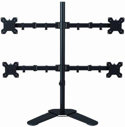 Gadget Wagon 13 - 27" 4 LED LCD Monitor Stand up Free-Standing Desk Mount for Four Screens Extra Tall 31.5 inch Pole Heavy Duty Fully Adjustable Stand (Quad) Desk Mount Monitor Arm