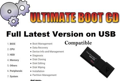 COMPATIBLE Ultimate Boot CD Latest Version on USB 16 GB Pendrive