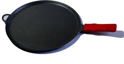 Nakshathra Iron tawa induction bottom 25cm red silicon handle Tawa 25 cm diameter