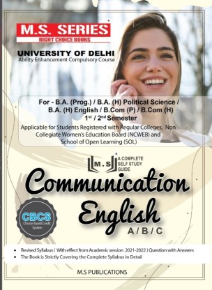 Delhi University MS Communication English A / B / C Guide AECC Ability ...